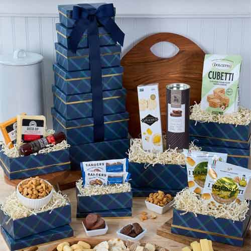 Holiday Charcuterie Gift Tower-Festive Gourmet Gift Tower