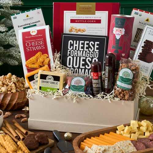 Christmas Cozy Basket-Send Holiday Gourmet Baskets For Grandparents