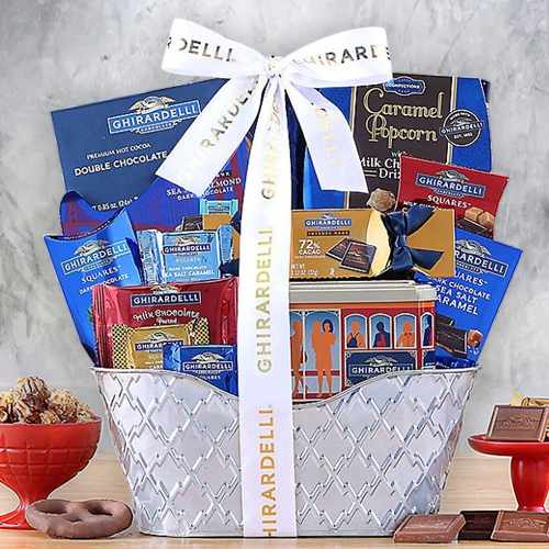 Ghirardelli Chocolate Collection-Holiday Chocolate Gift Basket Delivery