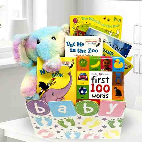 Baby Book Gift Basket-Classic Baby Gift Basket To USA