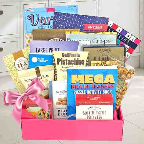 Entertaining Gift Basket For Women-Puzzle Books Send To USA