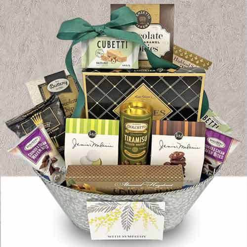 Cookies and Tea Basket-Gift Basket for Sending Condolences