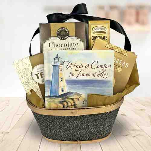 Book and Snacks-Condolence Baskets Delivery USA