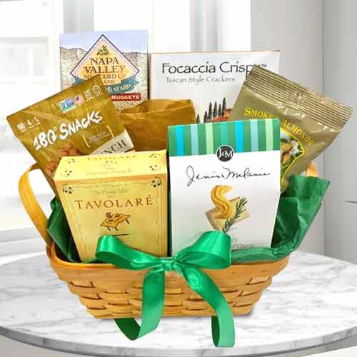 Gourmet Basket with Savory Snacks-Thank You Gourmet Gift Basket