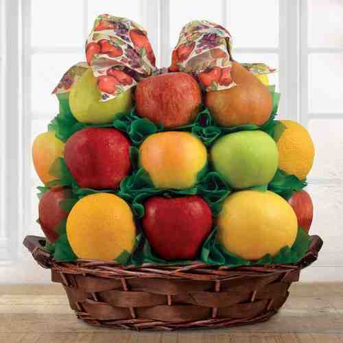 Basket of Fresh Fruits-Fruit and Basket Send to USA