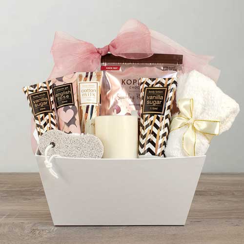 Delight Spa Gift Basket-wine and pamper gift set Delivery USA