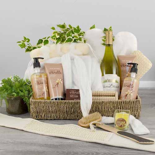  Luxury Spa n White Wine Gift Basket-wine spa gift basket Delaware