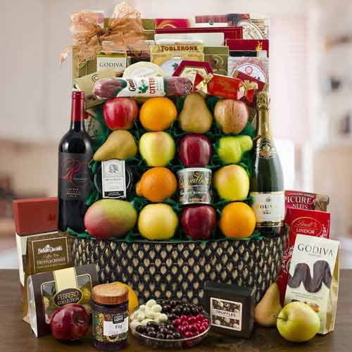Red Wine Gourmet and fruits-Wine Gift Hamper Delivery  Florida