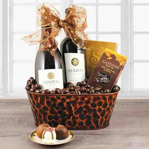 Reserve Wine Duo and Chocolates-Herzog Special Reserve Lake County Wine And Chocolates Box