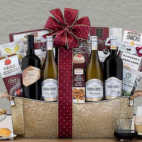 Premium Party Wine Basket-Food Wine Gift Baskets Delivery Kansas