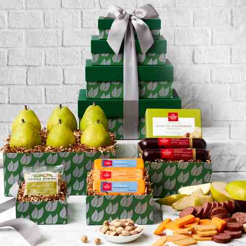 Gourmet Anf Fruit Tower-Christmas Food Gift Baskets Delivery  Iowa