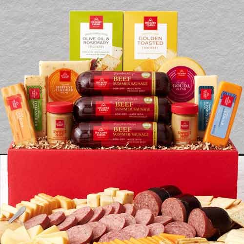 Cheese And Meat Hamper-Christmas Food Gift Baskets Delivery  Nevada