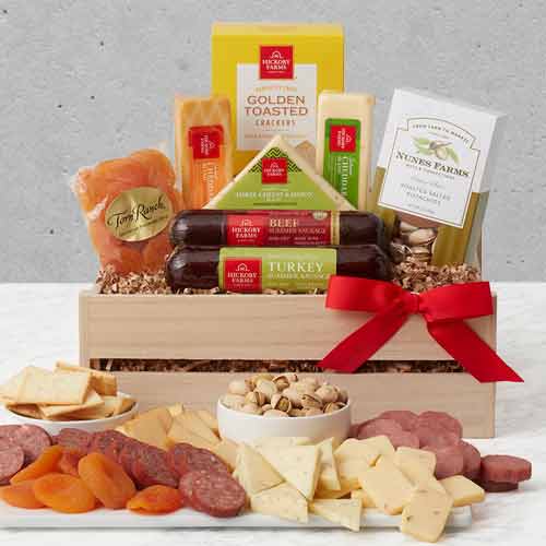 Classic Selection Of Meat And Cheese-Christmas Food Gift Baskets Delivery  Tennessee