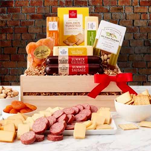 Classic Selection Of Meat And Cheese-Christmas Food Gift Baskets Delivery  Tennessee