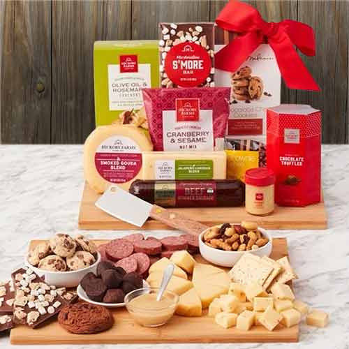 Cheese Board Delight-Non Alcoholic Christmas Gift Baskets Arkansas