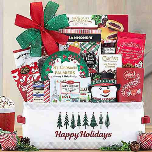 Deck The Halls - Holiday Basket-Non Alcoholic Christmas Gift Baskets Connecticut