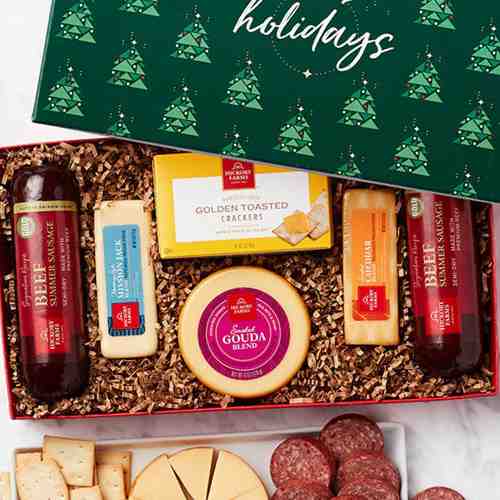 Holiday Sausage N Cheese-Non Alcoholic Christmas Gift Baskets Massachusetts