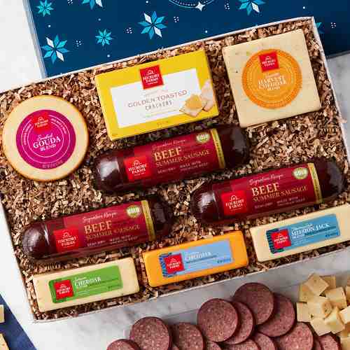 Holiday Sausage N Cheese Box-Non Alcoholic Christmas Gift Baskets New York