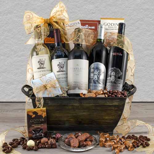 Stags Leap And Silver Oak Wine Gift Basket-Alcoholic  Gift Baskets Florida