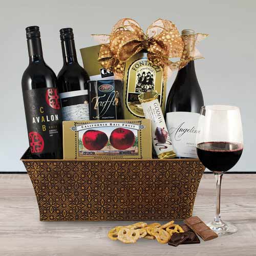 California Red Wine Trio-Alcoholic  Gift Baskets Iowa