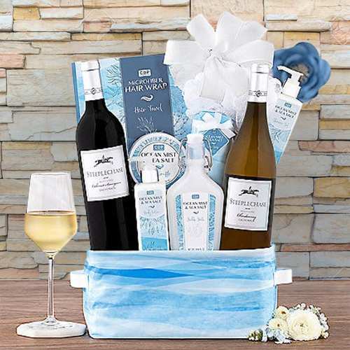 - Luxury Spa Gift Basket With Wine | Vineyards Spa Luxuries
