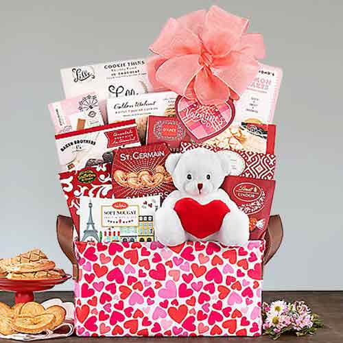 Sweet  Love Basket-Valentines Present For Wife