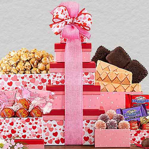 Vantentines Day Gift Tower-Popcorn Gifts For Valentines Day