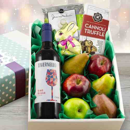 Easter Celebration Wine And Fruit Box-Unique Easter Gifts For Young Adults