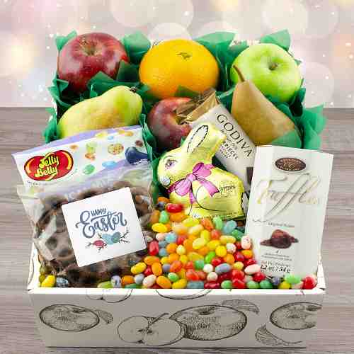 Easter Fruits And Goodies-Healthy Easter Gift Basket Idea USA