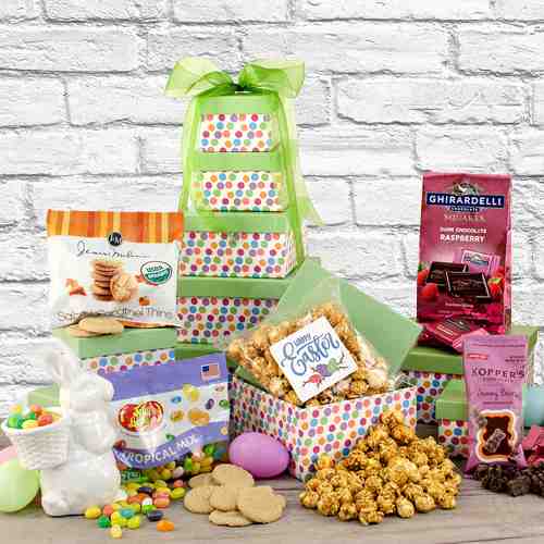 Easter Snack Tower-Easter Gift Basket Ideas For Toddlers
