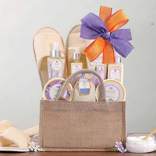 Lavender Vanilla Spa Gift Basket-Spa Gifts For Mom