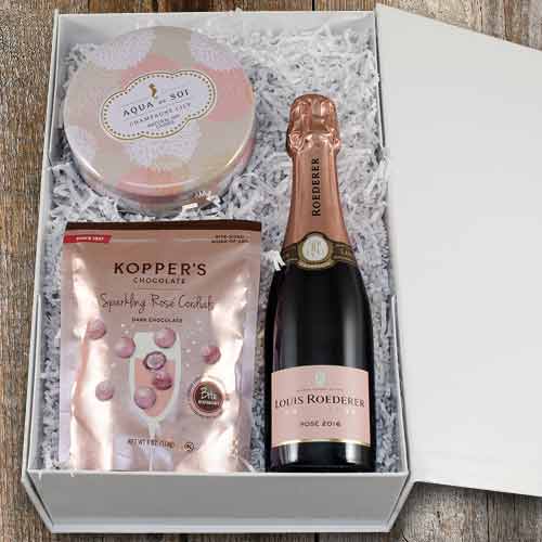 Roederer Rose Champagne Gift Box-Mom Champagne Gifts