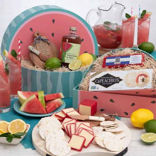 Cracker And Watermelon Cheese Hamper-Edible Arrangements Mothers Day