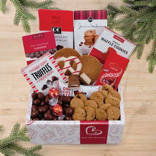 Festive Holiday Cookie Delight Basket-Christmas Snack Baskets For Delivery