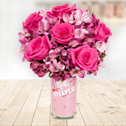 - Pink Flower Bouquet For Valentine's Day Delivery | Adore You Rose Set