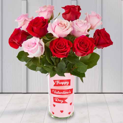 - Classic Red And Pink Rose In Vase For Valentine’s Day | Timeless Romance Roses