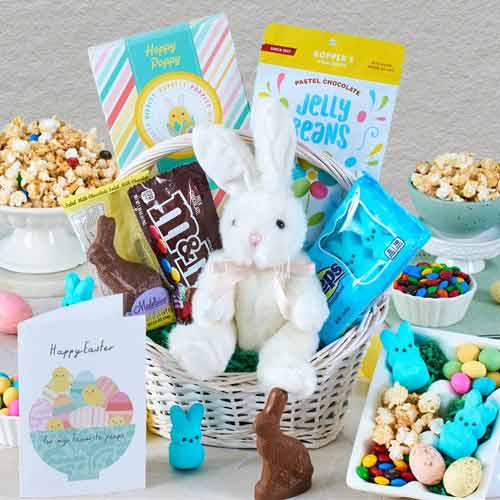 Easter Plush Bunny Gift Basket Delivery | Happy Easter Treats Gift Hamper