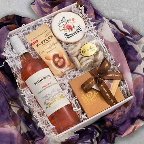 Send Rosé Wine & Gourmet Treats Gift Box For Mother’s Day | Cheers To Mom