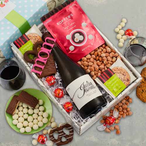 Send Pinot Noir & Gourmet Treats Gift Box For Mother’s Day | Mothers Day Red Wine Gift Box
