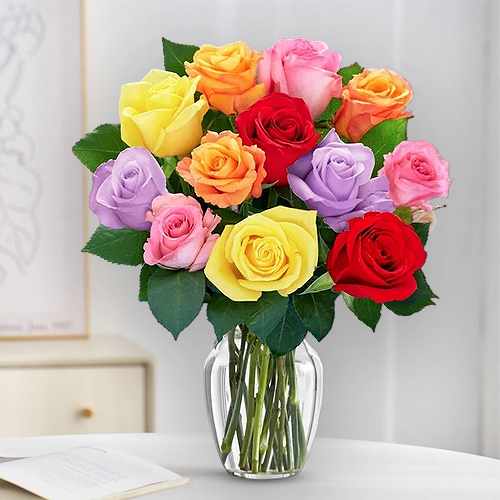 Dozen Multicolor Rose Treasure