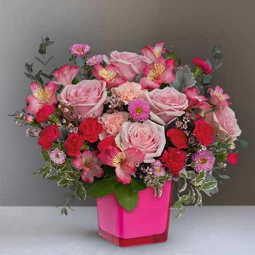 Pollen In Love – Charming Pink Floral Arrangement In The USA | Fresh Floral Treasure