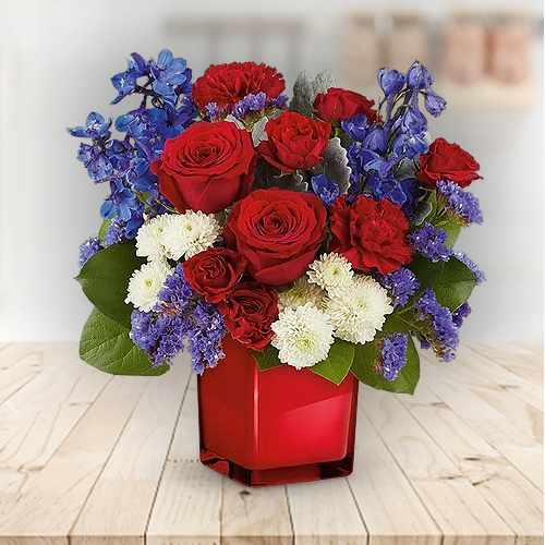 Love & Liberty – Patriotic Red, White & Blue Floral Gift In The USA | Charming Blossom Collection