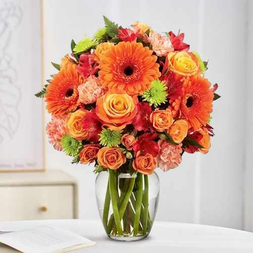 Vibrant And Bright – Colorful Orange Floral Arrangement In The USA | Fresh Floral Fantasy