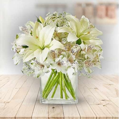 Thinking Of You Bouquet – A Gentle Expression Of Sympathy And Comfort | Timeless White Flower Display