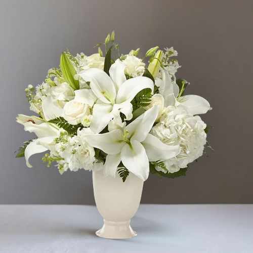 Sweet Remembrance Bouquet – A Graceful Tribute Of Love, Peace, And Sympathy | White Paradise Arrangement