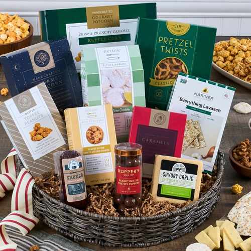 Snack & Chocolate Gift Basket Deluxe – A Gourmet Treat For Every Celebration | Sweet N Savory Gift Basket