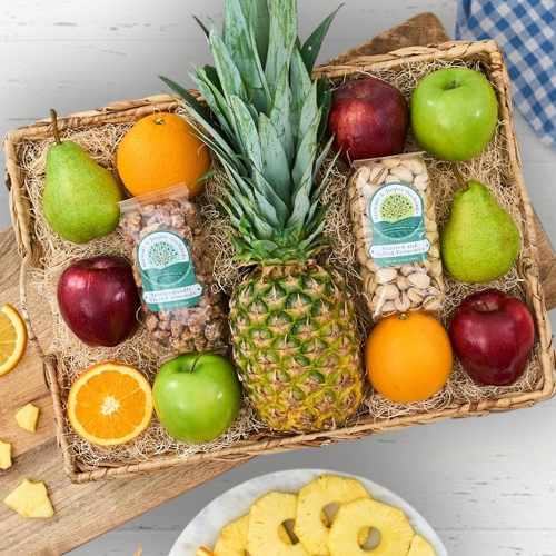Pineapple Fruit Gift Basket – A Fresh And Welcoming Gift Of Abundance | Seasonal Harvest Gift Crate