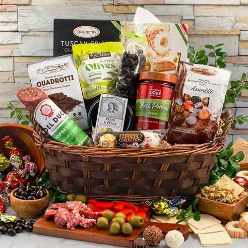 Italian Temptations Gourmet Gift Basket – A Taste Of Italy’s Finest Flavors | Italian Delicacies Gift Collection