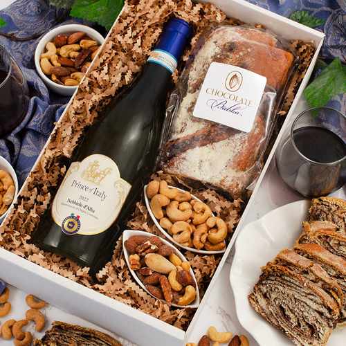 Red Wine & Babka Gift Box – A Sophisticated Pairing Of Gourmet Delights | Babka Delight Wine Collection