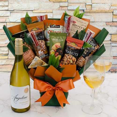  | White  Wine And Snacks Bouquet